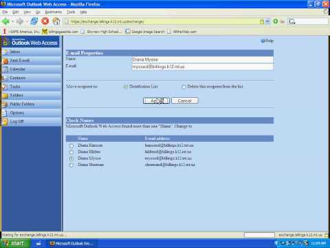 Tutorial: Creating a Distribution List in Outlook Web Access Tutorial: Creating a Distribution List in Outlook Web Access