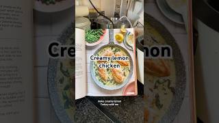 Making creamy lemon chicken with pinch of nom recipe book 🍝