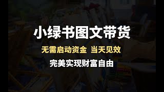 小绿书图文带货项目 无需启动资金，当天见效，一天轻松搞几百块