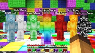 RAINBOW STEVE SUMMONED ALL STEVES AT ONCE IN MINECRAFT! *SCARY*