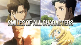 Smiles of All Characters in Attack on Titan 2020