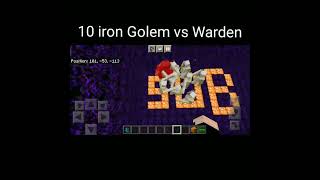 10 iron golem vs warden || mob batte || #minecraft #shorts #trending #mobbattles #viral