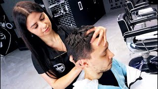 ASMR Wonderful head massage in Russian barbershop by Victoria Part 1