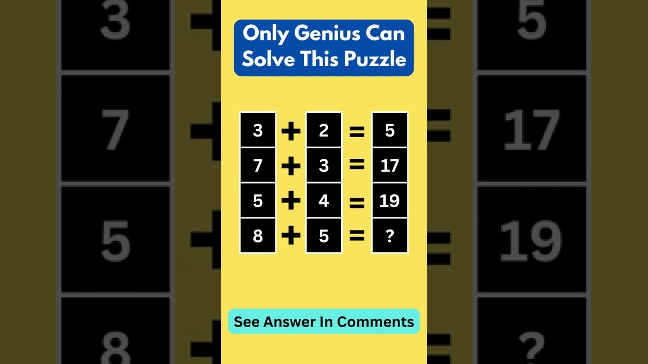 Only Genius Can Solve This Puzzle Math Puzzle Shorts Youtube