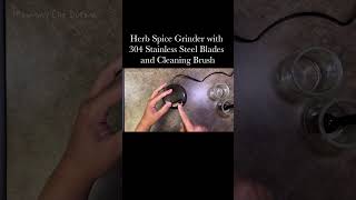 Herb Spice Grinder with 304 Stainless Steel Blades and Cleaning Brush