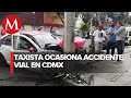 Taxi choca contra camioneta y un poste en la Obrera; hay dos lesionados