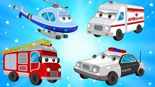 Street Vehicles - Cars & Trucks for Kids w Police Car and Fire Truck - Children Cartoons & Songs