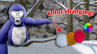 Gorilla tag added COLOR CHANGING snowballs!!