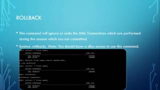 TCL ROLLBACK Command,SQL Basics Tutorial -15