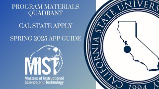 Program Materials Quadrant in Cal State Apply | Spring 2025 MIST Application Guide