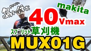 #001 マキタの40Vmax草刈機で空き地の雑草を刈ってみた。Mow weeds in a vacant lot with makita's 40Vmax split mower MUX01G.