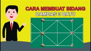 Cara Membuat Bidang Permainan Damdas 3 batu