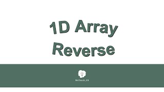 1D Array Reverse 081116