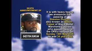 Sheston Duncan ~ Short Obituary