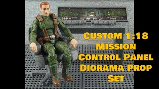 Custom 1:18 Mission Control Panel with Operator Chair Diorama Prop Accessory for 3.75\