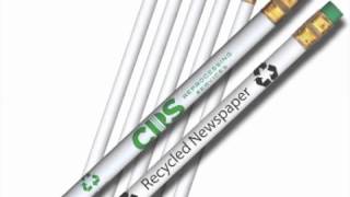 custom printed personalized recycled newspaper pencils