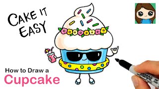 How to Draw a Cool Cupcake 🕶 🧁 Cute Pun Art #8