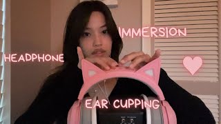 ASMR 3dio Ear Cupping, Ear to Ear Whispering 🎧✨Headphone Immersion