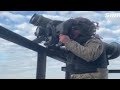 ukrainian marines destroy russian tank using javelin missile in donetsk