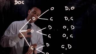 Using tree diagrams to determine sample space and probability (no replacement)