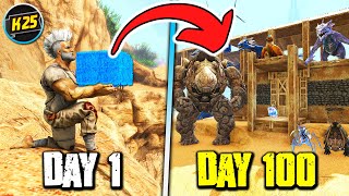 I Survived 100 Days in HARDCORE Ark Survival Evolved on SCORCHED EARTH w/ Fear Evolved😬