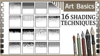 How to shade in 16 different ways || Drawing Techniques