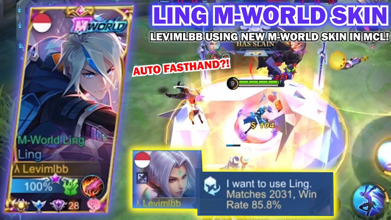 LING M-WORLD SKIN!! Levimlbb Pertama Pakai Skin Baru Ling Di MCL ...