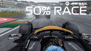 Oscar Piastri McLaren MCL38 - F1 24 50% Race Brazilian GP | RAIN RAIN RAIN