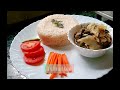 boil chicken with mejenga leaf and bambooshoot.