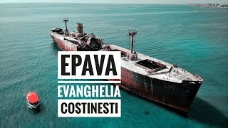 Shipwrecked Evanghelia from Costinesti (seen from the drone)