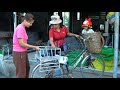 make a new bike seat for the baby. harvest vegetables to sell at the market/finish the pig house