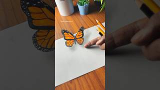 Butterfly 3d drawing #butterfly #3d #shorts