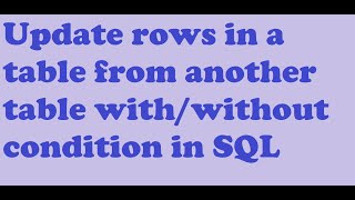 Update table using Joins in SQL | SQL Joins Update
