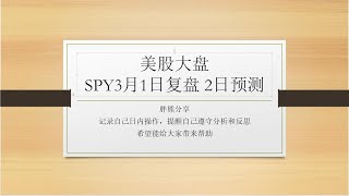 胖熊分享：美股SPY3月10日复盘 11日预测