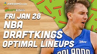 DraftKings NBA Lineups Friday 1/28/22 | NBA DFS DraftKings ConTENders Awesemo.com