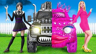 ¡💝 DESAFÍO COCHE ROSA VS COCHE NEGRO 🖤 Desafío de un color 😱 Extreme Car Makeover by Yay Time!