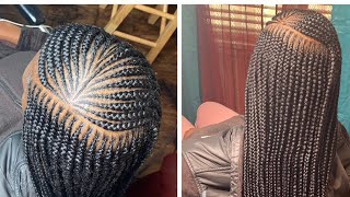 Two layer braids with design top!  #prestretchedhair