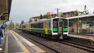 【只見線 雨の会津坂下駅】キハE120系