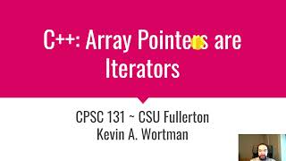 C++: Array Pointers are Iterators