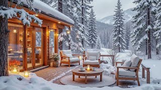 Morning Winter Coffee Porch Ambience ☕ Soothing Piano Music For Work, Study \u0026 Relax