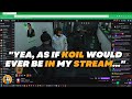 Koil Dies Laughing At Vader's Reaction To Him Being In His Stream... | GTA NoPixel RP