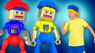 Dance Like a Robot with Your Head, Hands, Hips & Legs | D Billions Kids Songs