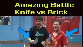 Amazing Ping Pong Battle: Knife vs Brick