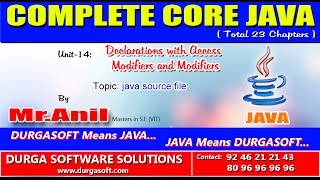 Core Java Declarations with Access Modifiers and Modifiers java source file