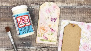 How To Mod Podge A Wooden Gift Tag | Easy MDF Make | CraftStash