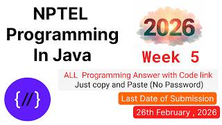 NPTEL Programming in Java Week 5 🔥 All Programming Solutions + Code Link (2026)