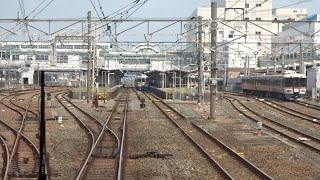 東海道本線の二川駅～豊橋駅間を走行する313系の前面展望