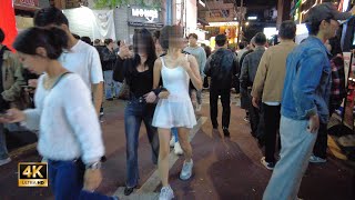 ［Hongdae 4K］Seoul Night Walk!! ~ Are there so many people enjoying the Hongdae club street ~~ ??