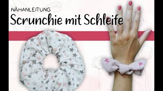 Scrunchies selber machen | Scrunchie mit Schleife nähen | Scrunchie nähen mit Haargummi