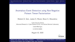 Anomalous Event Detection using Non-Negative Poisson Tensor Factorization